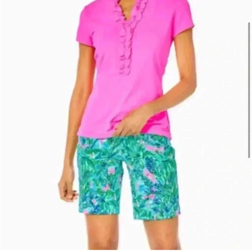 Lilly Pulitzer Luxletic Reid Short UPF‎ 50+ Blue Horizon Par Fection Golf 0